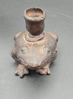 Vintage Bronze Frog Candleholder