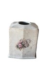 Vintage Crackle Glaze Floral Tissue Box Cover Roses Cottage Shabby Chic Athena