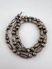 Old Navajo Sterling Silver Pearl Bench Bead Single Strand Necklace 18 5  - 16g