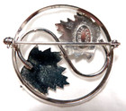 Vintage Stunning Sterling Silver Maple Leaf Pin Brooch   Lamode Sterling