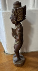 Vintage Estate Small Wood Carving Art Thai Goddess Figure Praying 6 75 