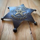 Deputy Us Marshal Solid Brass Star Badge With Soldered Pin  3  X 2 25  