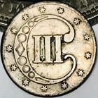 1853 Three Cent Silver Piece Trime 3c Type 1 Ungraded Choice Us Coin Cc31394