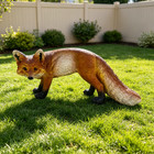 Realistic Red Fox Figurine Resin Wildlife Statue Outdoor Garden Sculpture Decor