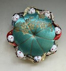 New Asian Silk Satin Turquoise Pin Needle Cushion 8 Children Holding Hands