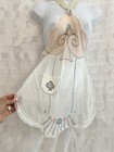 Vtg 40   s Hostess Apron Sheer Embroidered Lingerie Doll Dress Playing Cards Sweet