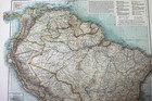 1898 German Map Of South America Northern Half Full Color Lithography 18 X 23