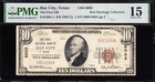 Nice  rare  Choice Fine  1929  10 Bay City  Tx National Banknote  Pmg 15 