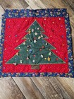 Handmade Wall Hanging Quilted Christmas Tree Embellished Charms Button 26  X 26 