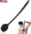Silicone Back Scrubber For Shower  17in Lengthen Long Handle Body Brush  Double