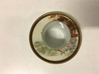 Antique Japanese Signed Porcelain Cup   Saucer W  Bird Peacock Floral Decoration