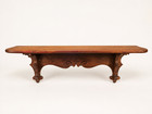 Antique Carved Wood Wall Shelf Fleur De Lis Scalloped Folk Art 26 In