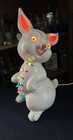Vintage Easter Bunny Ceramic Mold Lighted Decor Dated 1971 Hand Painted 16    Tall