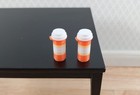 Dollhouse Orange Pill Bottles X2 Modern Style 1 6 Scale Miniature Prop Medicine