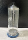 Barbicide Disinfectant Glass Jar King Research Inc Lg 11 5  Tall  Vintage Barber