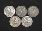 Lot Of 5 1964-p Silver Washington Quarters High Grade   Au Lustrous  1 25 Fv  1