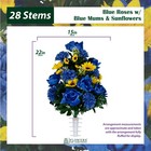 Artificial Flowers Bouquet - Blue Roses With Blue Mums And Sunflowers