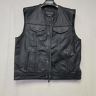 Speed   Strength Nomad Leather Motorcycle Vest Black black Men s Large Display