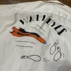 Vtg Bowling Shirt 1950s 60s White Walleyes Air Force Hand Painted Drawn 50s