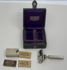 Vintage Patent 1912 Gem Chrome Single Edge Razor And 3 Blades In Original Box