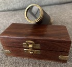 Vintage Small Brass And Leather Nautical Spyglass  Monocular Telescope 