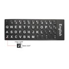 English Keyboard Stickers Cover Frosted  Black Background White Lettering 2pcs