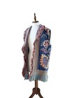Vintage Tapestry Vest Fringe Floral Boho Hippie Folk Longline