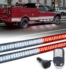  2pcs 60 Inch Emergency Strobe Lights Strip Led Running Board White Red