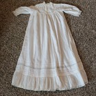 Vtg Antique Victorian Christening Baby Gown Dress Cotton And Lace  30 
