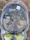 Hurley Sports Badminton Racket Set  2 Rackets W  Steel Shafts  2 Shuttlecocks 