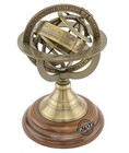 Vintage Star Zodiac Sign Globe Armillary Sphere Clocks On Wooden Base Home Decor