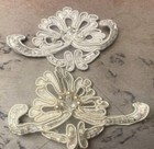Appliques Embroidered 1 25x3  Flower Beads Hand Sewn 1pc