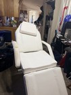 White Adjustable Foldable Tattoo massage Chair Faux Leather Upholstery