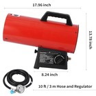 60 000 Btu Forced Air Propane Heater Portable Space Heater W 10 Ft Hose For Shop