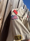 Boy Scouts Of America Bsa Men s Adult Shirt Xl Tan Sewn On Patches Vintage