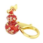 Feng Shui Red Wu Lou With Joyous Crane Amulet Keychain