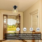 Industrial Semi Flush Mount Ceiling Light  Vintage Hanging Ceiling Lamp  Clear 