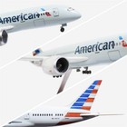 1 130 American Airlines Boeing 787 Plane Mode Toy With Stand   Led Light 18 Inch