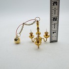 Vintage Miniature Dollhouse Clare Bell 3 Arm Brass Chandelier Works
