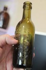 Antique 7 1 4    Green Amber  Webb s Indian Tonic  Water Bottle  Item  a - 8120