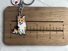 Corgi Enamel Keychain Silver Metal