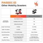 Paiseec S3 Mobility Scooter Seniors 25 Miles   6 Mph Max  265lbs Loading - Red
