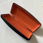 Dutz Hard Eyeglass Case For Glasses  Black Exterior With Orange Interior