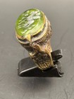 Ancient Roman Intaglio Ring Bronze Engraved Intaglio Ancient Green Jade Ring