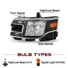 For 2013-2019 Ford Flex Halogen Headlight With Bulb Left Driver Side Da8z13008c