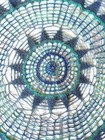 45   Handmade Crocheted Doily  Blue Green Lavender Colored