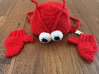 Red Lobster Hat And Lobster Claw Gloves 0-3 Mo