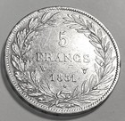 1831 A France 5 Francs World Silver Coin