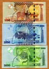Set Uganda  1000-2000-5000 Shillings  2017-2021  P-49-50-51 Unc