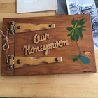 Vintage Wooden Snapshots Miami Beach Fl Photo Album Hinged Cover Scrapbook Lot